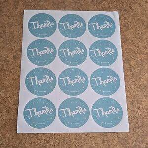 Posh Teal 'Thanks' Stickers Sheet Big Poshmark Merch Swag Supply Office